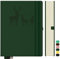 Qefuna Notebook A5 foderato, Bullet Journal A5 blocco note spesse, 360 pagine, copertina rigida in pelle, 100gsm carta foderata per donne uomini ufficio scuola diario, 14,5 x 21cm, verde