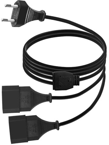 LANMINGLEL Spina Tipo-C Eurospin a Doppia Spina Tipo-C Euro, Cavo di Prolunga Euro 2-in-1 a 90 Gradi, Cavo di Prolunga Eurospin 0,75 mm² Max. 2,5A/250V per TV Computer Monitor