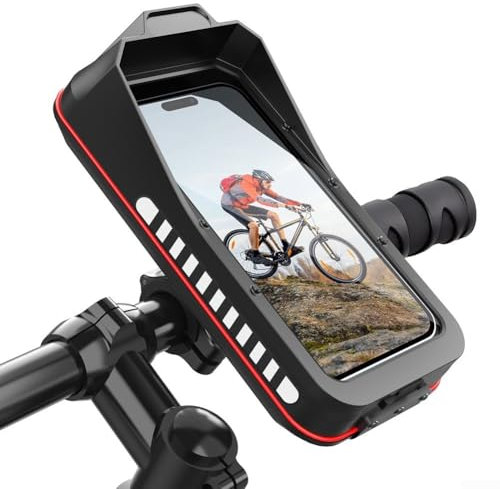 DAZZLEEX Support de téléphone pour moto - Support de téléphone portable pour vélo, batterie électrique à emporter - Résistant aux chocs - Étanche - Résistant à la pluie