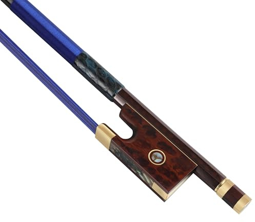 Geigenbogen aus Premium-Kohlefaser, leicht, langlebig und stilvoll, mit Schlangenholzfrosch und gefärbtem Rosshaar, bunter Carbonfaser-Violinenbogen – lebendiges Design mit Hochleistungsmaterialien