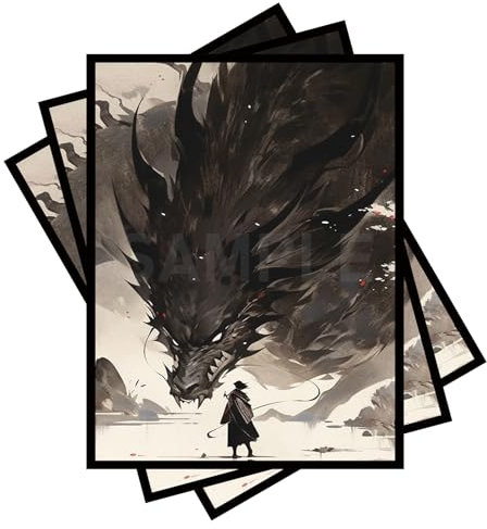 100 Stück TCG/MTG-Kartenhüllen, Größe ist 6,6 x 9,1 cm, anwendbar für OCG CCG DTCG PTCG, passend für Karten in Standardgröße (Black Dragon)
