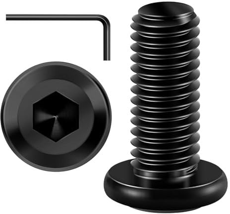 Wavanta 20Pcs M8 Bolts, M8 x 20mm Flat Head Hex Socket Cap Screws Bolts, 304 Stainless Steel Furniture Bolt Full Thread, Black Oxide, with Hex Key