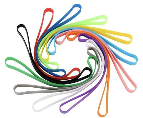 Silicone Rubber Bands, 24 Pcs Large Elastic Wide Silicone Rubber Bands for Books Thick Elastic Colorful Wrapping Band for Office