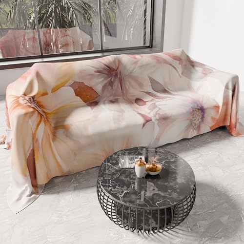 PETTI Artigiani Italiani - Sofadecke Überwurf aus Mikrofaser | Vielseitige Tagesdecke für Sofa, Bett und Tisch | Waschbarer Schutzüberwurf - Made in Italy - Blumenmuster 25 1-220x270 cm