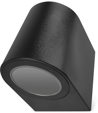 EMOS - Außen-Wandleuchte OCULUS für Haus und Garten mit 1x GU10-Fassung - wasserdichte Gartenbeleuchtung für 1x Reflektor-Birne max. 35 W - Leuchtkörper mit Kunststoff-Gehäuse zur Wandmontage