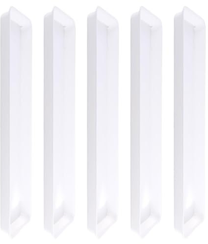 F Fityle 5 Pièces Soucoupe Plateau 48x14,5x2,3cm, Plateaux Rectangulaires de Pot de Fleurs Soucoupe Plateaux Plante pour Jardinage Planteurs, Épaisseur Augmentée, Blanc