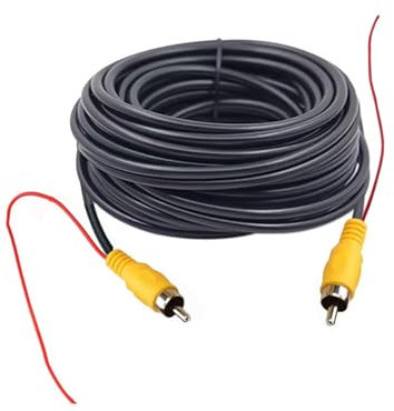 Apinowin Câble vidéo RCA, connexion 15M à la caméra de recul et au moniteur de la voiture, câble audio vidéo pour caméra de recul de la voiture, image de stationnement pour Voitures, SUV, camions