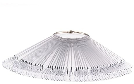 BESTYASH Présentoir à Faux Ongles 50 Bâtonnets Transparent En Éventail Pour Art Nail Débutants Usage Professionnel