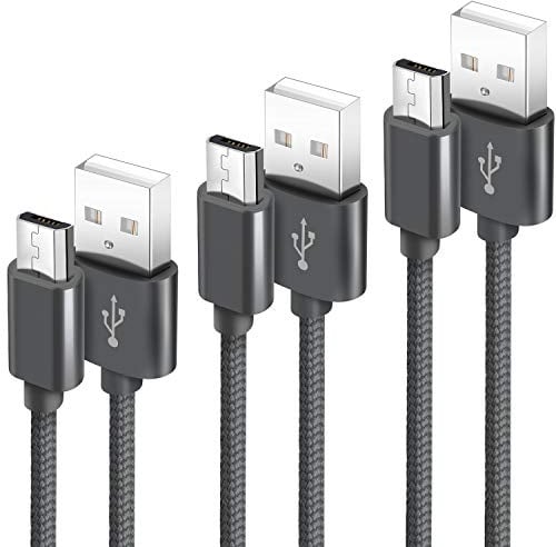 GERETIN Micro USB Cable [3P 1M+2M+2M] 2A USB to Micro USB Fast Charge Cable Android Charging Cable Braided Compatible with PS4 Controller Samsung S7 S6 J7 J5 J6 J3 Kindle Fire HTC LG Xperia etc
