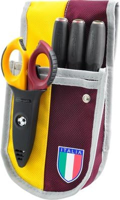 Intercable 19136-CR - Marsupio da elettricista Giallorosso - Squadra Giallorossa - con Giraviti SLIM e Forbice F1