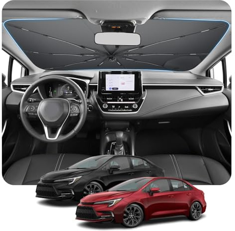 [2026 Actualización] BSTW Compatible con Toyota Corolla E210 2018-2026 Parasol para Parabrisas, Parasol Plegable Automático Diseño con Cordón, Protector Solar y Protección UV Corolla Accesorios