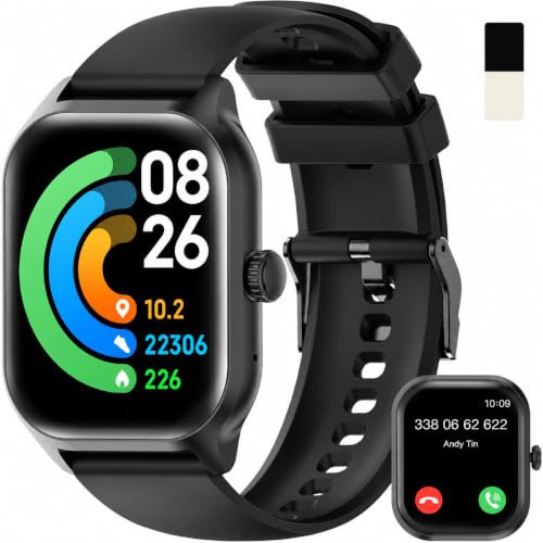zaisia Smartwatch Uomo Donna con Chiamare/Rispondere, 2.01 Molteplici Modalità Sportive Orologio Smartwatch con Contapassi/Sonno/Cardiofrequenzimetro, IP68 Orologio Intelligente per Andorid iOS