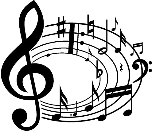 Samunshi® Musiknoten Wandtattoo Karusell 20 x 18cm schwarz