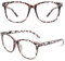 CGID CN81 Damen Herren Styler klassische Nerdbrille Streberbrille Pantobrille 80er Jahre Klarglas Fashion Oversized Nerd Geek Style,Mehrfarbig B