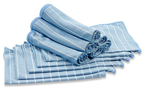 RESPEKT Mikrofasertücher Brilliant 12tlg Set (40x50cm) - blau/weiß