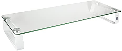 Logilink BP0027 Glass and Metal Monitor Riser, 20 kg Load Capacity, 5 mm Thickness, 560 x 210 x 80 mm (BP0027 TV Stand)