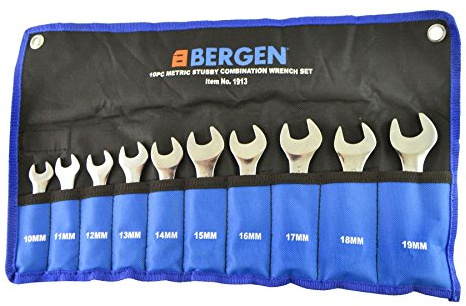 AB Tools Metric MM Stubby Combination Spanner Wrench Set 10mm - 19mm 10pc Set