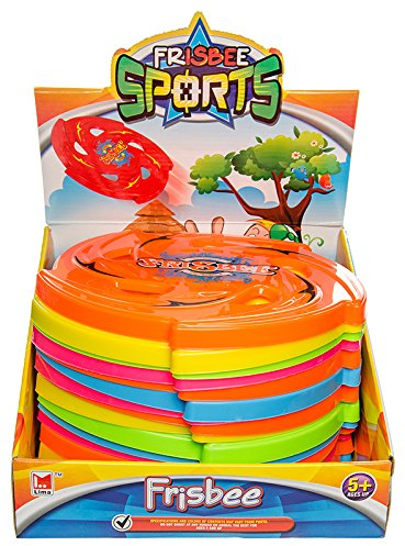 18 x Frisbee Flying Disc 24cm 5 Neon Farben gezahnt Fliegende Scheibe Wurfscheibe