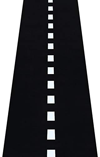 Novelty Place Racetrack Floor Runner - 10 ft x 2 ft Schwarze Rennstrecke Laufmatte - Sport-Rennwagen-Thema Party Entry Tischdekoration