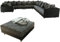 DELIFE Couch Clovis XXL Schwarz Hocker Armlehne Ottomane Rechts Wohnlandschaft modular