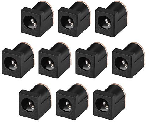 sourcing map DC-012 5.5mmx2.1mm DC Power Jack Socket 3 Pin Female Panel Mount Connector 10pcs