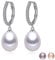 Kim Johanson Damen Perlenohrringe *Nora* aus 925 Sterling Silber mit echten Süßwasser Perlen in Weiß, Rosa oder Lila mit Zirkonia Steinchen besetzt Ohrhänger inkl. Schmuckbeutel (Weiß)