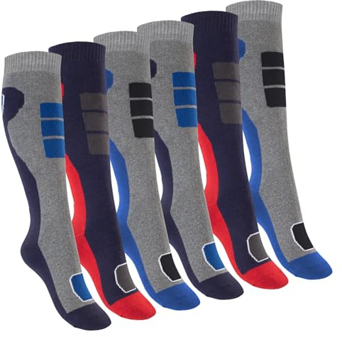 Footstar Lot de 6 paires de chaussettes hautes colorées pour enfant avec effet thermique