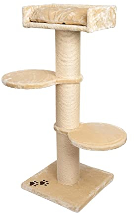 JAMAXX Premium 155cm XXL Kratzbaum für große schwere Katzen 20cm extra-starker Stamm, 4cm Starke Bodenplatte, extra-Dickes Kuschel-Plüsch, Kletterbaum Katzenbaum Beige