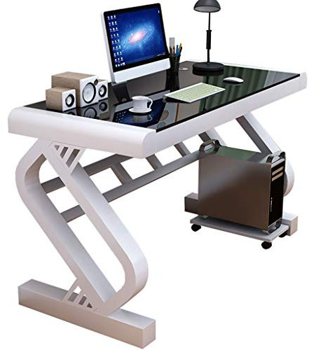 DXIUMZHP Postazioni di Lavoro per Computer Scrivania Porta Pc, Tavolo da Gioco per Computer in Camera da Letto, Scrivania in Vetro Temperato, Scrivania per PC Desktop, Regalo di Halloween