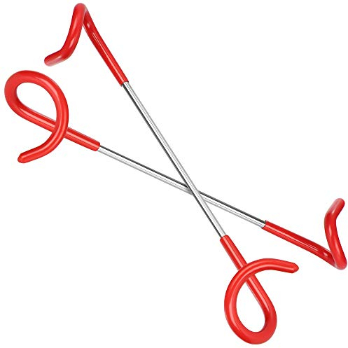 com-four® 2x lantern holder for camping and garden - lantern hook - hook for tent poles - suspension for tent lamp - hanging hook (2 pieces - red + silver color)