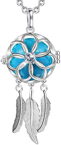 AEONSLOVE Collier Bola de Grossesse avec Chaine Collier Musique Carillon Bell Pendentif Attrape Reve pour Femmes Enceinte Bébé Cadeau Original de Fête des Mères Noël St Valentin