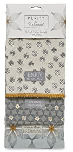 Cooksmart Purity Set of 3 Tea Towels