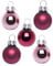 Inge Glas Magic Mini-Weihnachtskugeln 2cm 25 Stück | kleine Christbaumkugeln in Karton-Box (Berry Kiss | weinrot rosa)