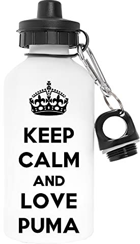 Keep Calm And Love Puma Schadstofffrei Weiß Wasserflasche Aluminium Für Draußen Pollutant Free White Water Bottle Aluminium For Outdoors