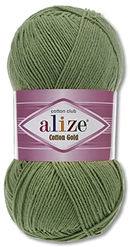 Alize 100 g Cotton Gold Premium Wolle in 59 Sommerwolle Garn Stricken Amigurumi (485 | Grün)