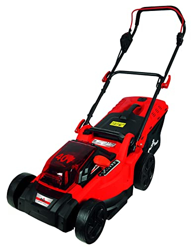 Grizzly Battery Lawnmower 40 Volt - Mulching Function, 6-Way Height Adjustment, includes 2 x 20 Volt 4.0 Ah Battery, Charger, Collection Bag