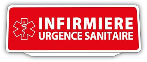 SIGNAL SAFETY Clip Plaque Pare-Soleil Infirmière Urgence Sanitaire avec Caducée Rétro-Réfléchissant