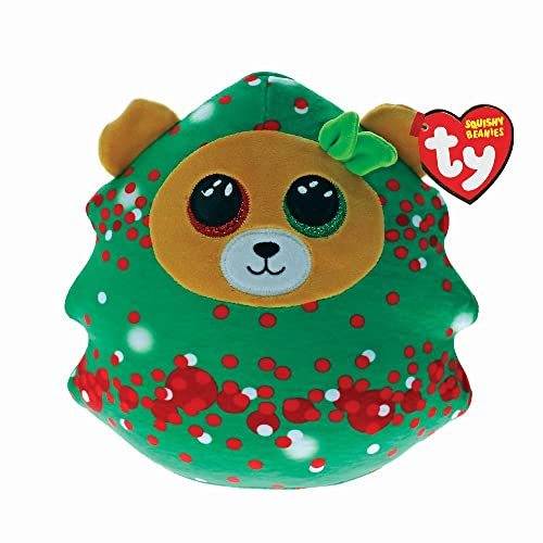 Ty UK Everett Tree Squish a Boo 10 | Christmas 2022 Beanie Baby Soft Plush Toy | Collectible Cuddly Stuffed Teddy, Multicolor