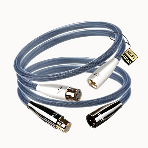 SKW OFC Câble XLR 3-pin XLR Mâle à Femelle Professionnel symétrique XLR Câble pour amplificateur, Hautparleur, Mélangeur(2M, 2 Câble)