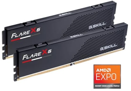 G.SKILL 32GB DDR5 Flare X5 6000MHz CL36 1.35V Dual Channel Kit (2x 16GB) AMD EXPO Matte Black