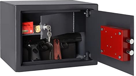 Brihard Pistol Gun and Ammunition Key Lock Safe - 25x35x25cm - 20L Capacity - Heavy Duty, Thick Wall Storage for Home and car