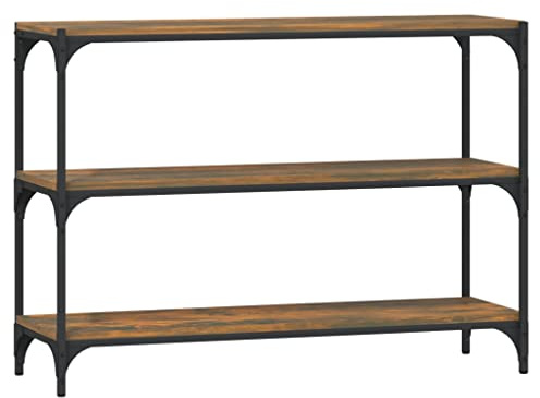 vidaXL Bücherregal Räuchereiche 100x33x70,5 cm Holzwerkstoff und Stahl
