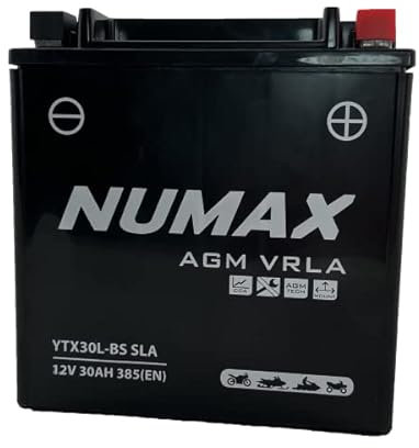 Numax - Batterie moto NUMAX NTX30L-BS SLA - 12V 30Ah 385A / plus à Droite