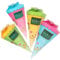 com-four® 4X Schultüte 30cm, Geschwisterschultüten aus Pappe, Faltbare Zuckertüte für die Einschulung zum Schulanfang, Geschenkverpackung für Schulanfänger