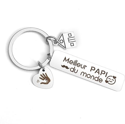 BOMEON Cadeau Papy, Porte Clef Papi, Idée Grand-Père, Fête des Grands-Pères, Noël, Anniversaire Original de Petit-fils Petite-fille