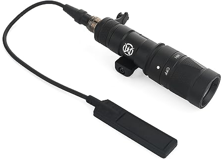 SBGJMY M340W Strobe Torch Flashlight 400 Lumen Rotating Mount Torch with Tail Button and Pressure Pad Switch for Mlok Keymod and 20mm Picatinny Rail System