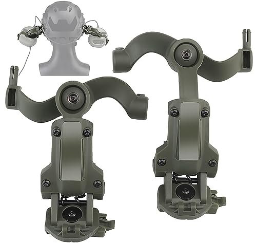 Taktischer Helm Ops Core ARC/Schienenadapter, Aufhängung Kopfhörerhalterung, Federung, Ohrenschützer-Unterstützung Multi-Winkel-Rotation Helm-Headset-Halterung