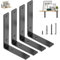 GOFOWRK 4 Stück Regalhalterung, 10Inch/255×150mm Schwerlast L Regalwinkel, 5,4mm verdickt, 90 Grad Schwerlastwinkel für die Wandmontage, Tragkraft 100 KG, Schwarz
