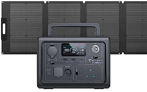 BLUETTI Solar Generator EB3A with 120W Solar Panel Included, 268Wh Portable Power Station w/ 1 600W (1200W Surge) AC Outlets, LiFePO4 Battery Backup for Outdoor Camping, Trip, Power Outage