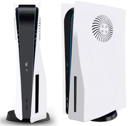 Hzxkqmil Plates Cover Faceplates for PS5 Console Disc Edition, Replacement Shell with Cooling Vents Face Plate Side Plates ABS Case Shockproof Accessories for PS5 Console, White